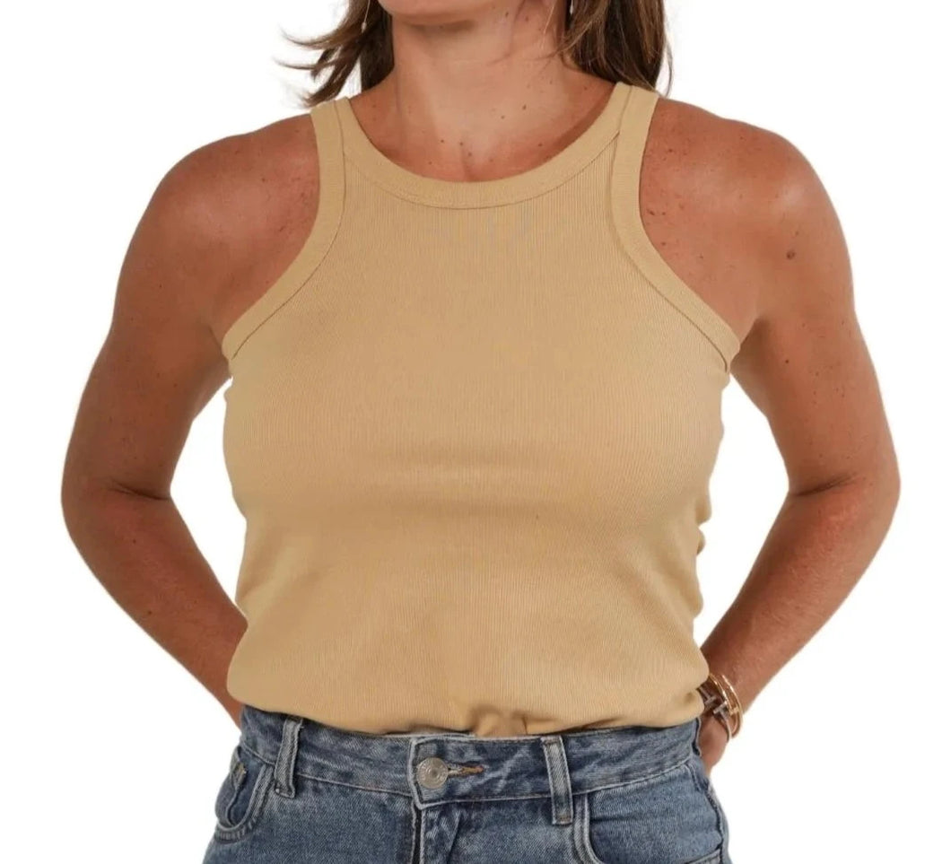 Capuccino Ribbed Tank Top