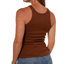 Load image into Gallery viewer, Caffe Ribbed Tank Top
